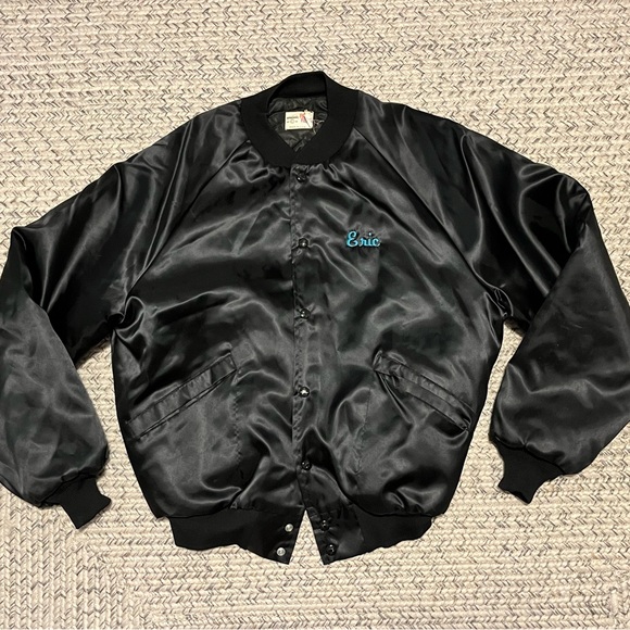 king louie Jackets & Coats Vintage Black Satin Jacket King Louie